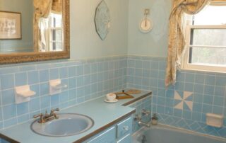 New bathroom colors and window treatment