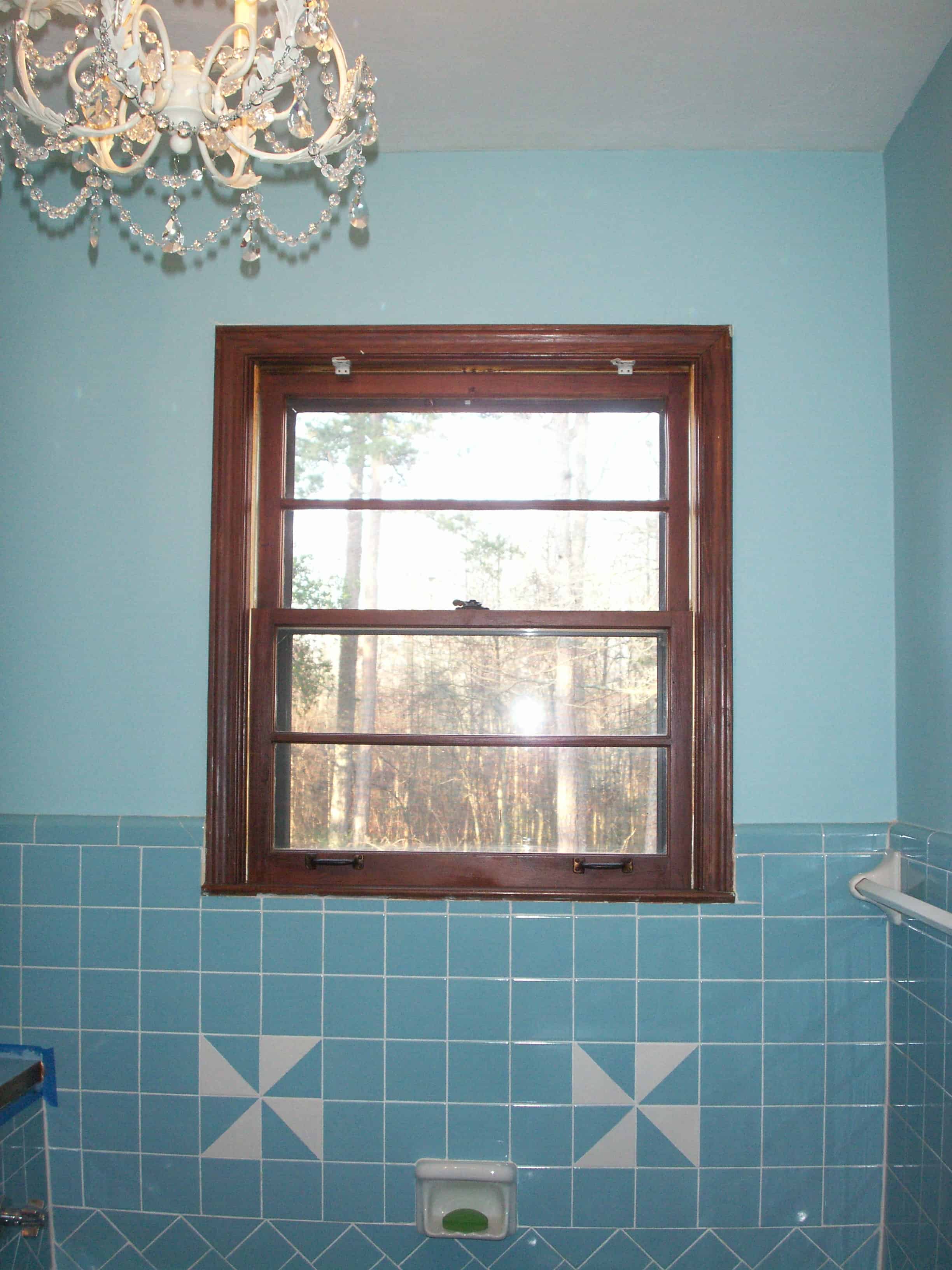 The dark stain on the window trim is awful!