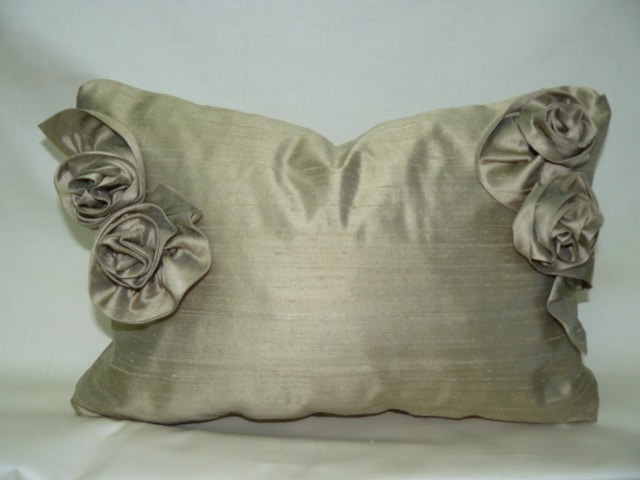 Flowing Flower Embellishment on Pillow