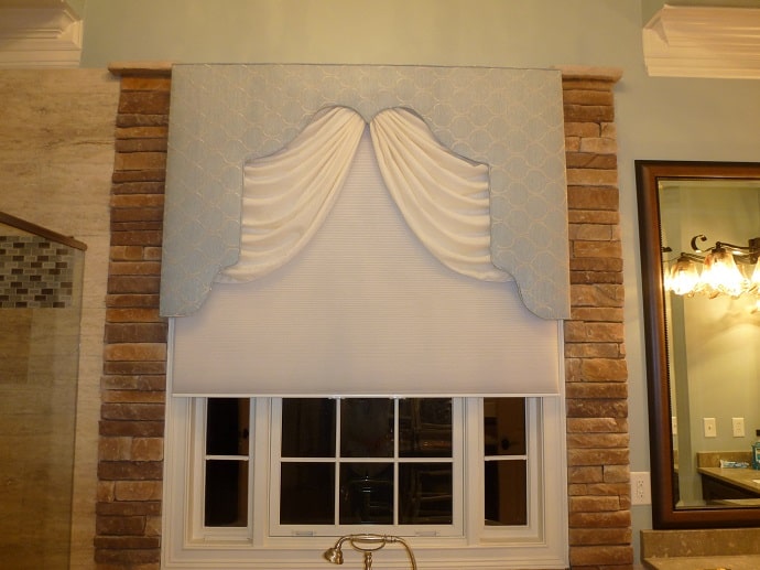 The 'after" photo of the installed window treatment.
