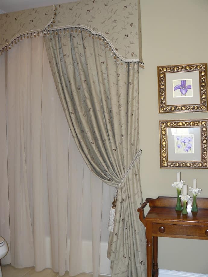 Shower curtain treatment ‘after’ photo Linen shower curtain treatment