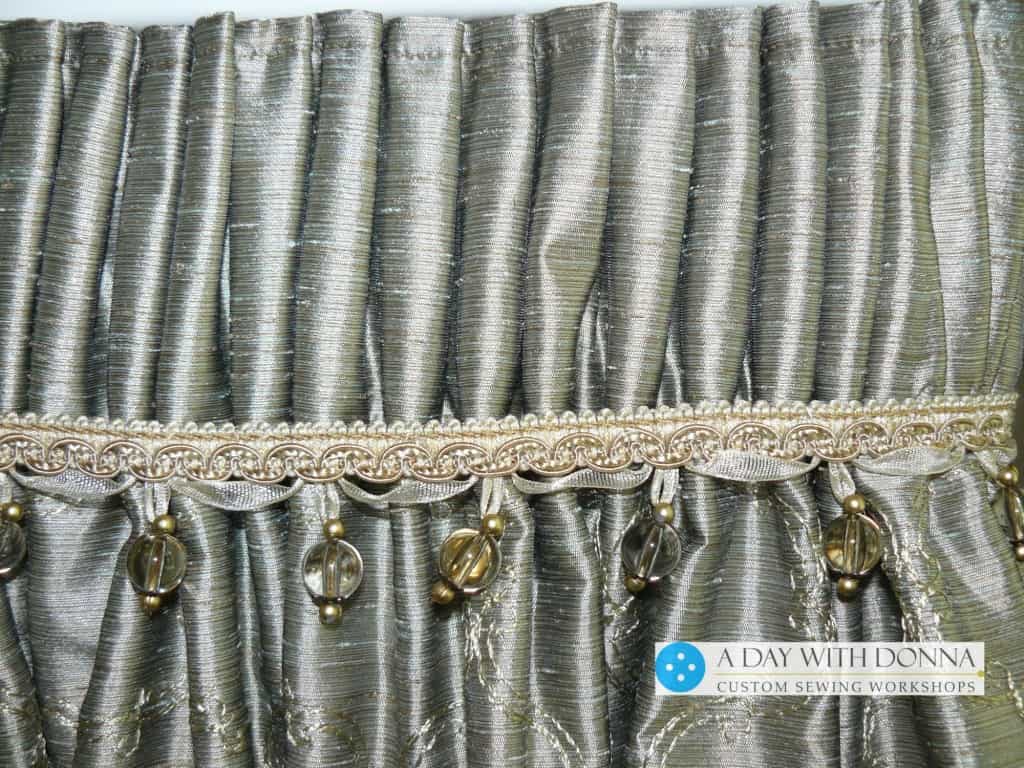 This photo shows you the beautiful pencil pleats created by the pencil pleat shirring tape. Do you love this look?