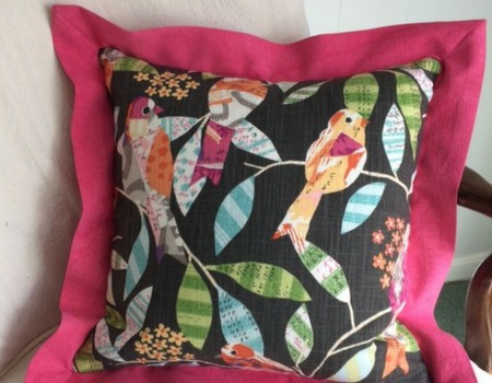 Contrast Mitered Flange Pillow