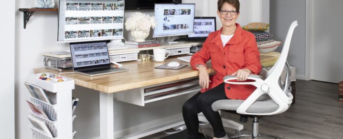 Donna at computer workspace.