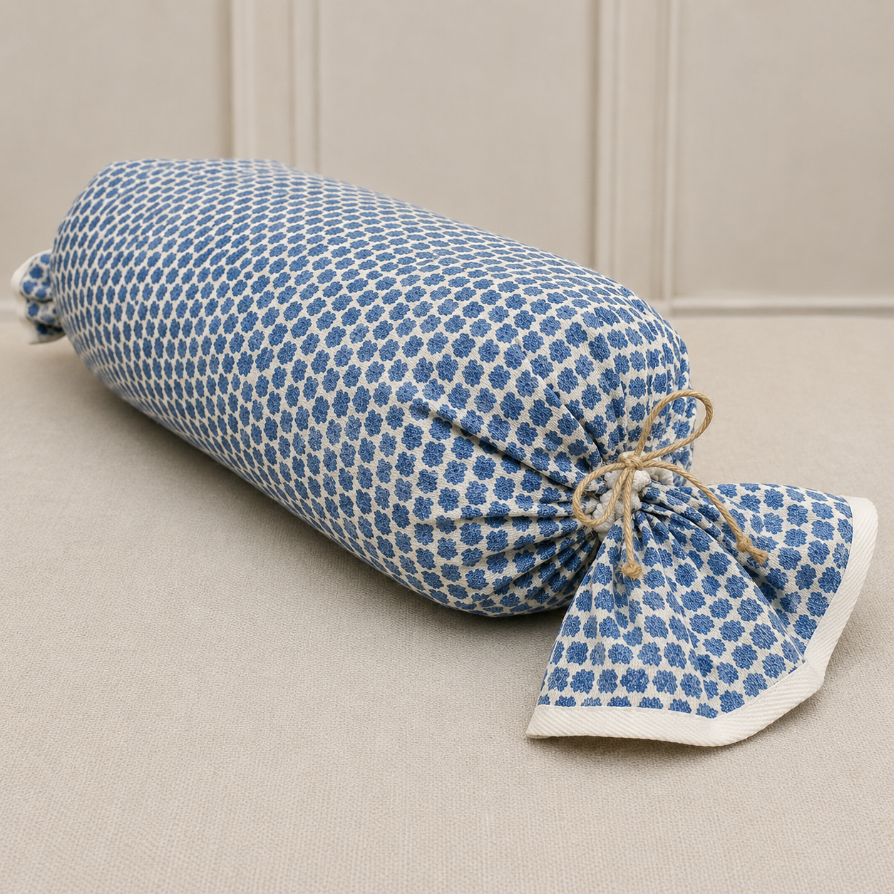 Cinched-End Bolster Decorative Bolster Pillow with Cinched Ends