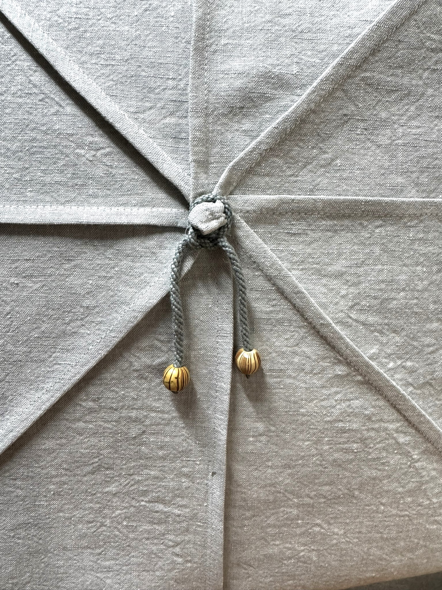 fabric origami with embellished center